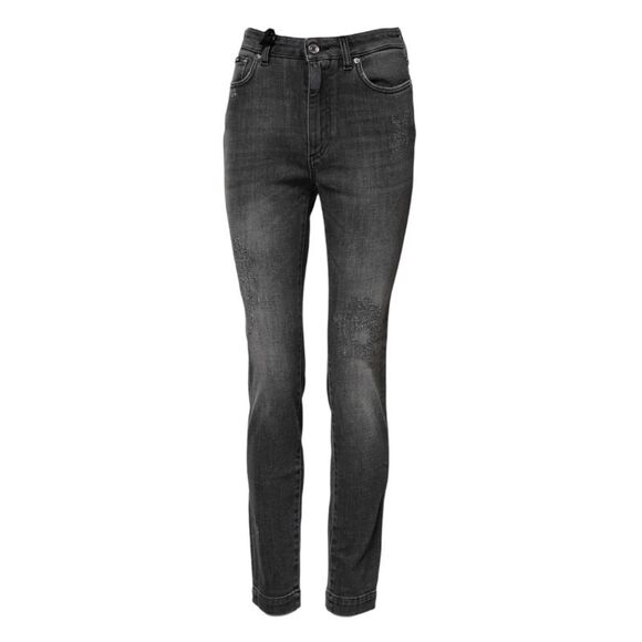 Dolce & Gabbana Dark Gray AUDREY Cotton Skinny Denim Women's Jeans